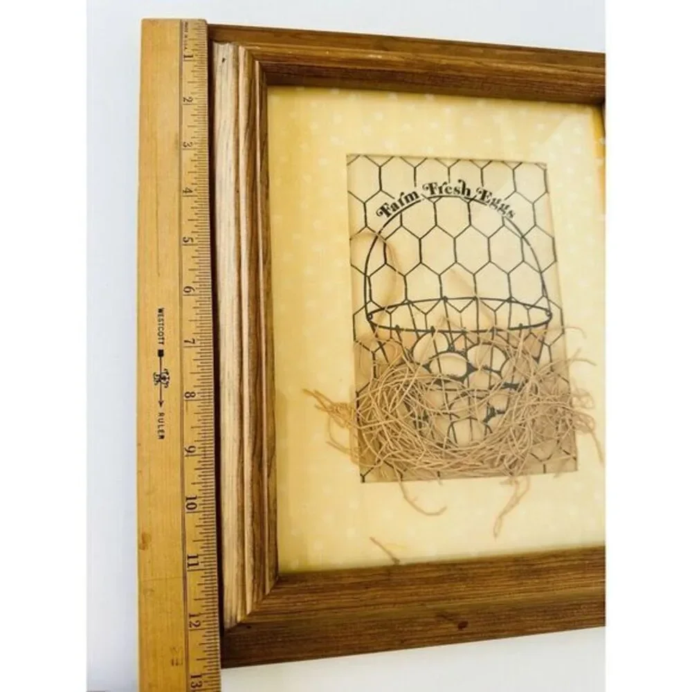Eggs In A Wire‎ Basket Chicken Wire Framed Barn Country Decor Frame Need Repair